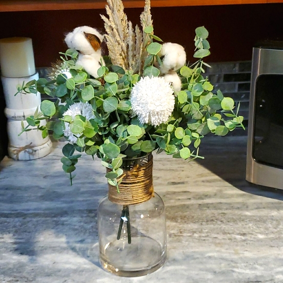 Rustic Country Cotton centerpiece 💐